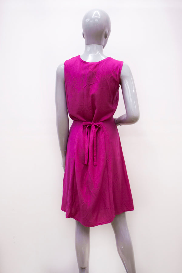 Vestido casual fiusha con bordado